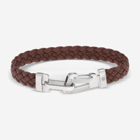 Montblanc Wrap Me Brown Leather & Stainless Steel Men's Bracelet 12656468 - THE SOLIST - Montblanc