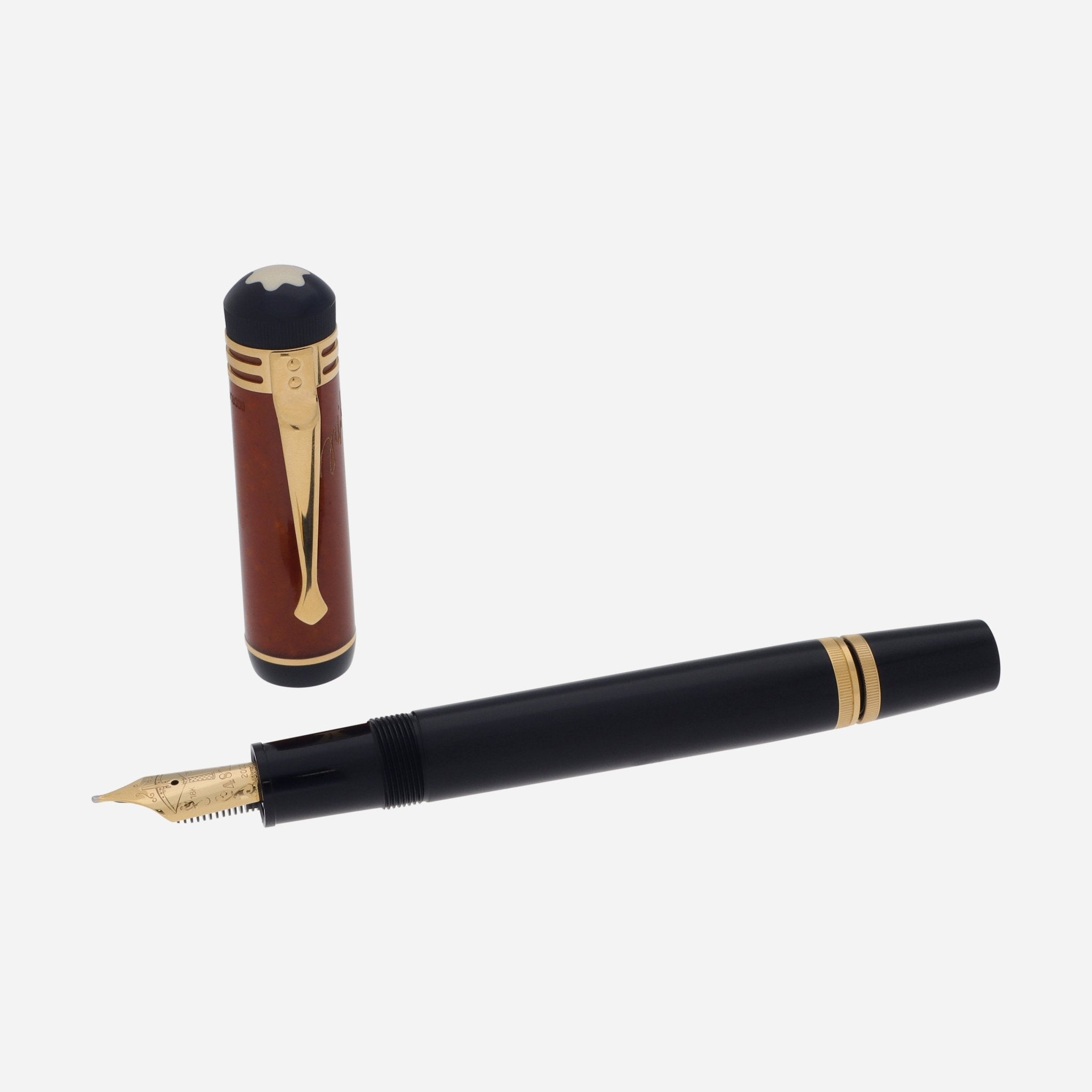 Montblanc Writers Edition Friedrich Schiller Limited Edition Black & Brown Fountain Pen (F) 3556 - THE SOLIST - Montblanc