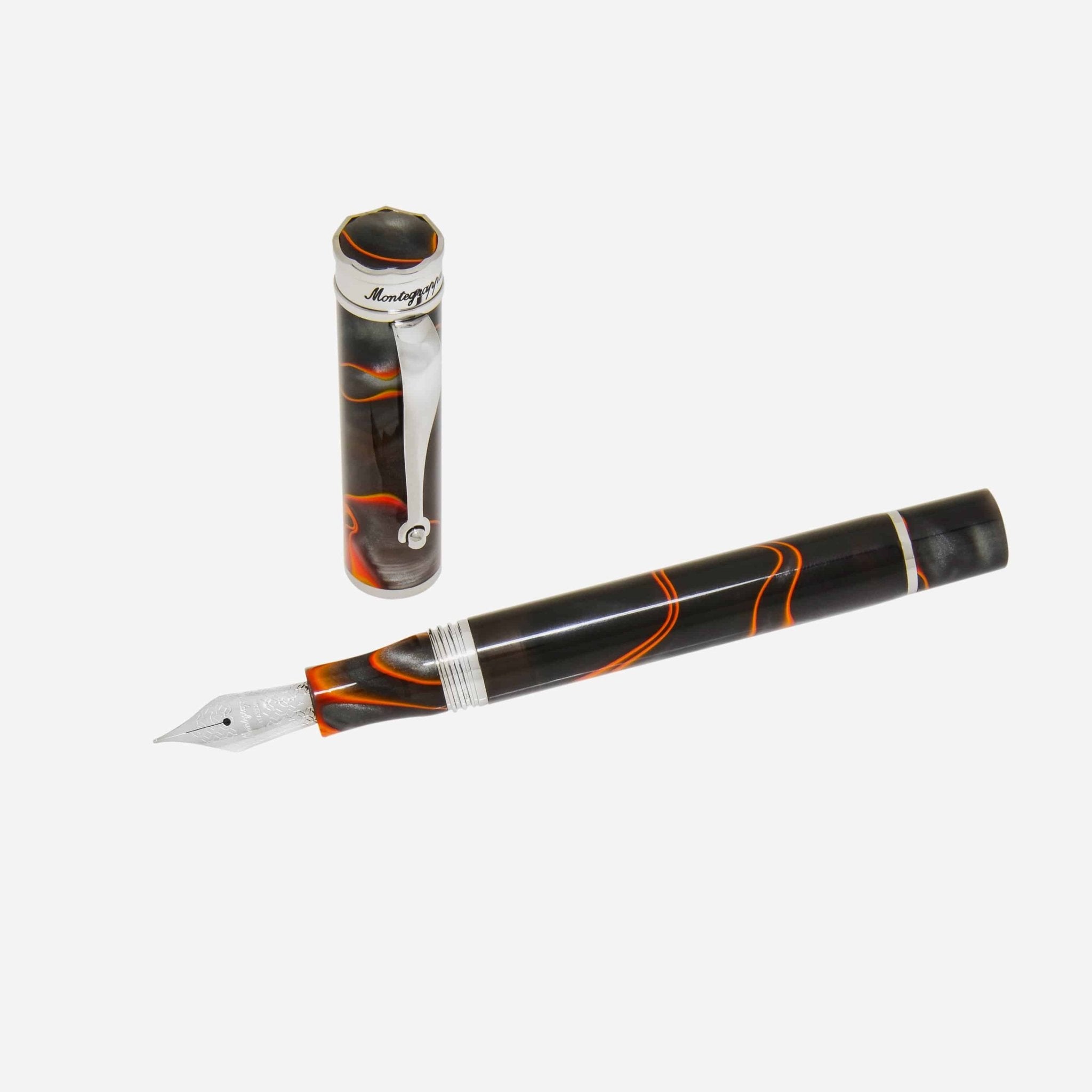 Montegrappa Ducale Grey and Orange Fountain Pen (F) ISDUR2IT - THE SOLIST - Montegrappa