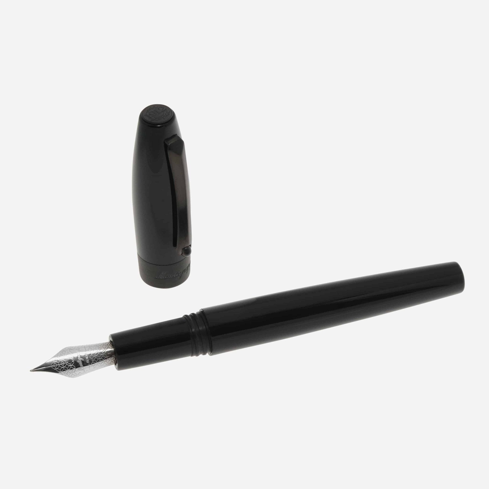 Montegrappa Fortuna Black with Black Trim Fountain Pen (F) ISFOR2LC - THE SOLIST - Montegrappa