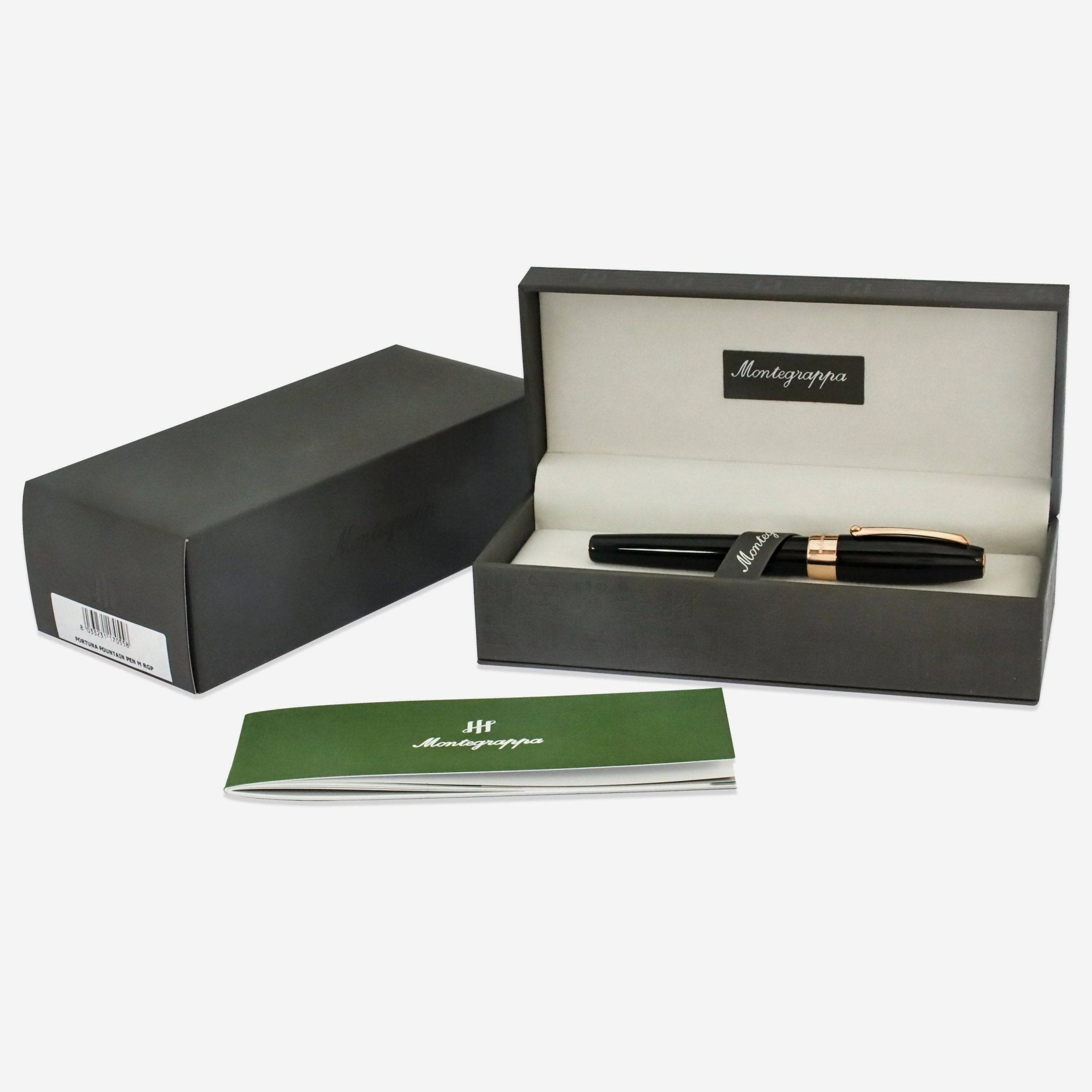 Montegrappa Fortuna Black with Rose Trim Rollerball Pen ISFORRRC - THE SOLIST - Montegrappa