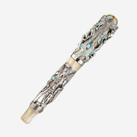 Montegrappa My Guardian Angel Silver & Blue Fountain Pen (F) ISCUA2SW