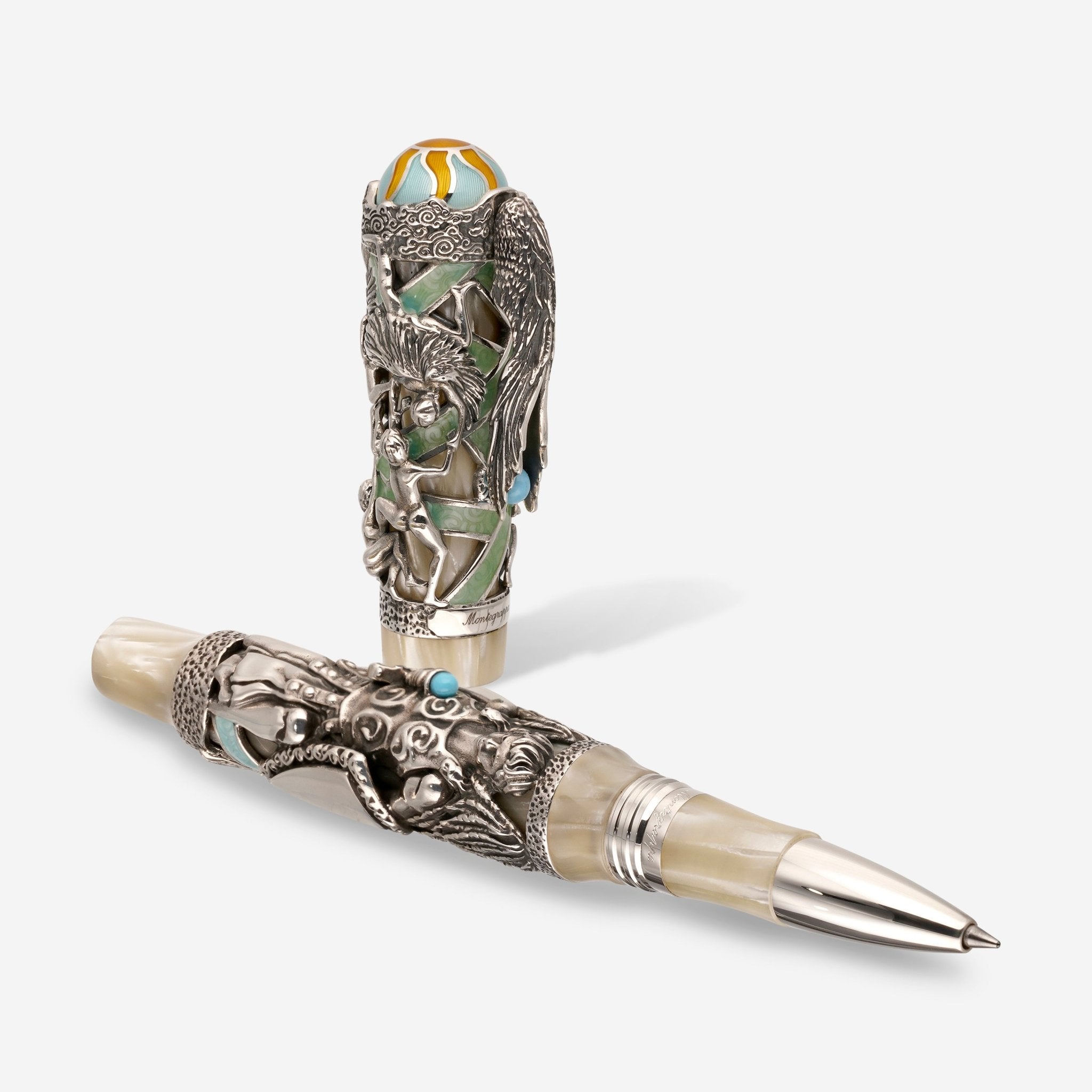 Montegrappa My Guardian Angel Limited Edition Silver and Blue Rollerball Pen ISCUARSW - THE SOLIST - Montegrappa