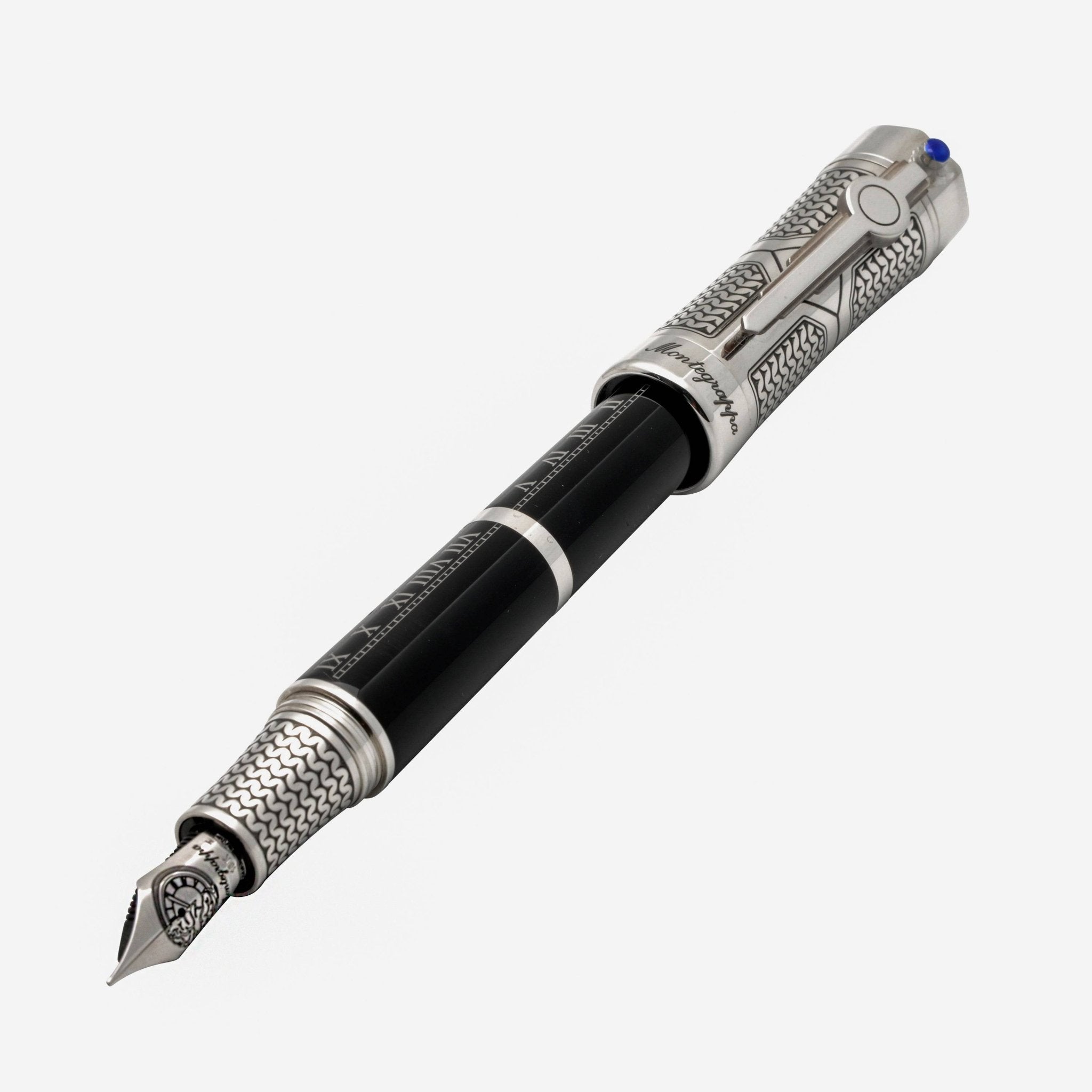 Montegrappa Time & Brain Limited Edition Sterling Silver And Resin Fountain Pen (M) ISTNN3SE - THE SOLIST - Montegrappa