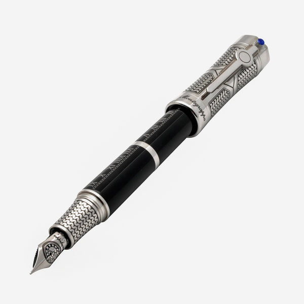 Montegrappa Time & Brain Limited Edition Sterling Silver And Resin Fountain Pen (M) ISTNN3SE - THE SOLIST - Montegrappa