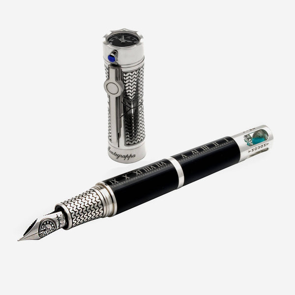 Montegrappa Time & Brain Limited Edition Sterling Silver And Resin Fountain Pen (M) ISTNN3SE - THE SOLIST - Montegrappa