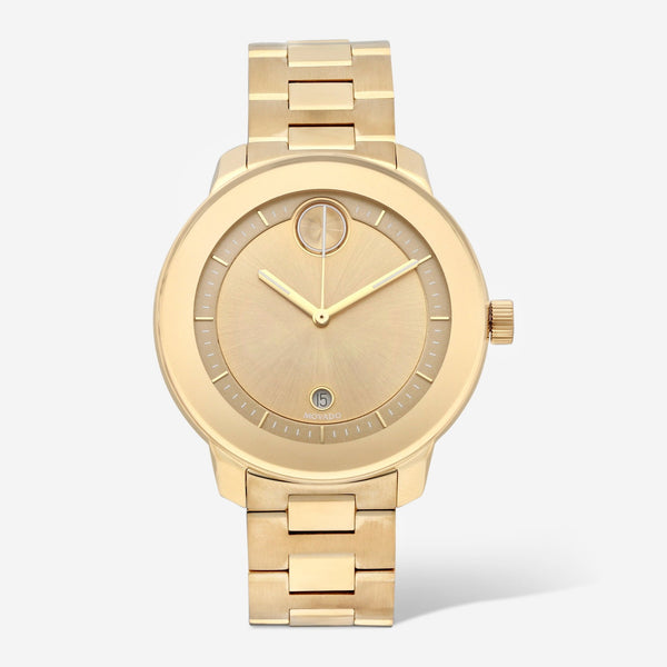 Movado BOLD Verso Stainless Steel Yellow Gold Toned Quartz Unisex Watch 3600750 - THE SOLIST - MOVADO
