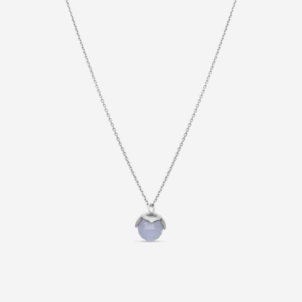Chopard Imperiale 18K White Gold Diamond & Chalcedony Pendant Necklace 799207