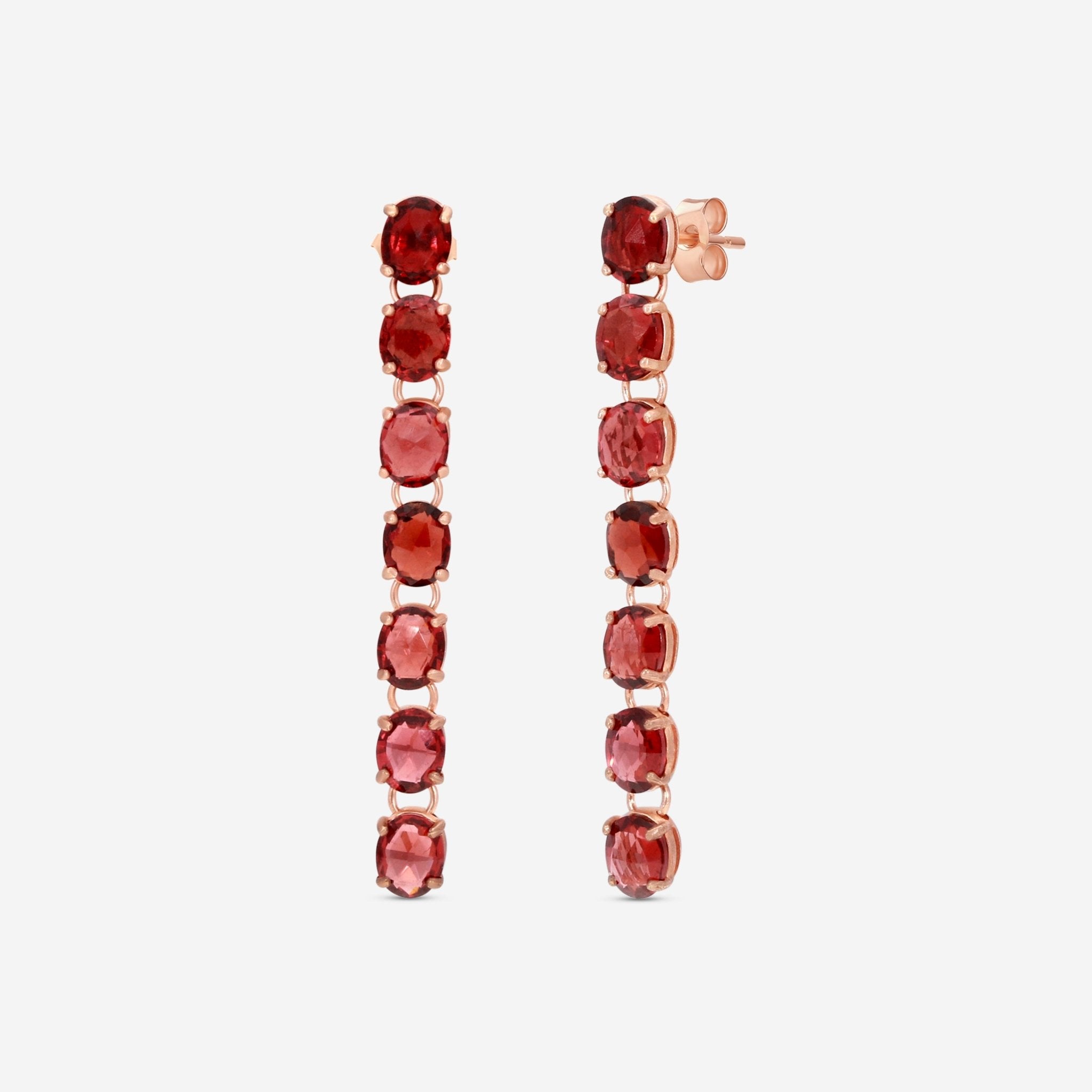 Nanis 18K Rose Gold Garnet Earrings OA36 - 565 - THE SOLIST - Nanis