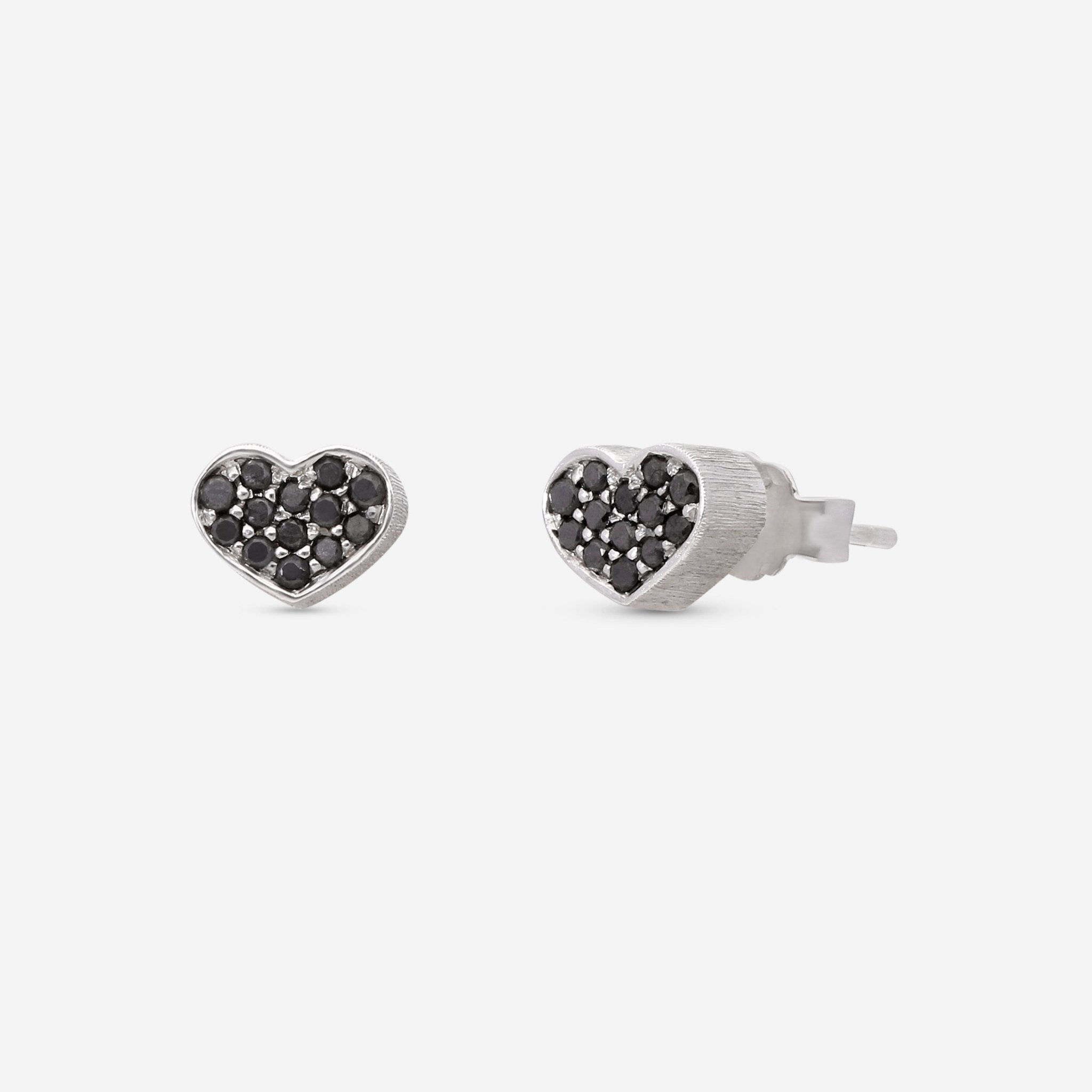 Nanis 18K White Gold Black Diamond Stud Earrings OS2 - 506 - THE SOLIST - Nanis