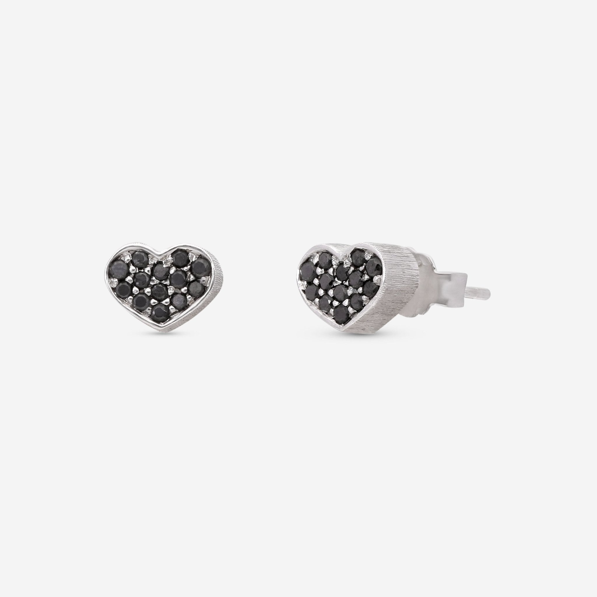 Nanis 18K White Gold Black Diamond Stud Earrings