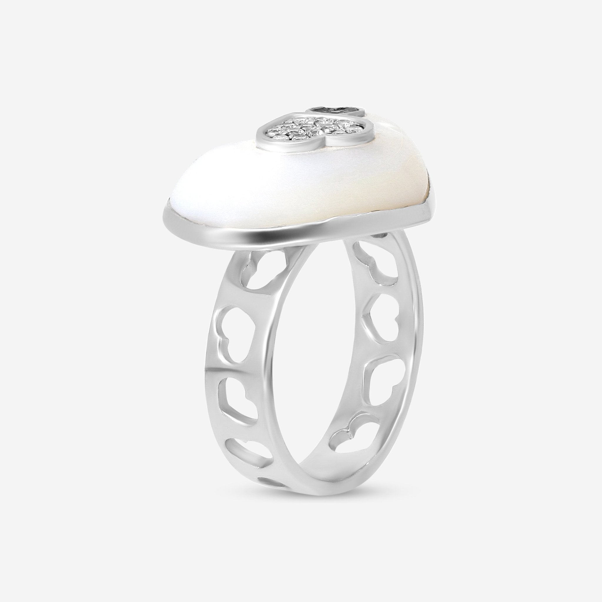 Nanis 18K White Gold Diamond & Mother of Pearl Statement Ring AS3 - 524 - THE SOLIST - Nanis