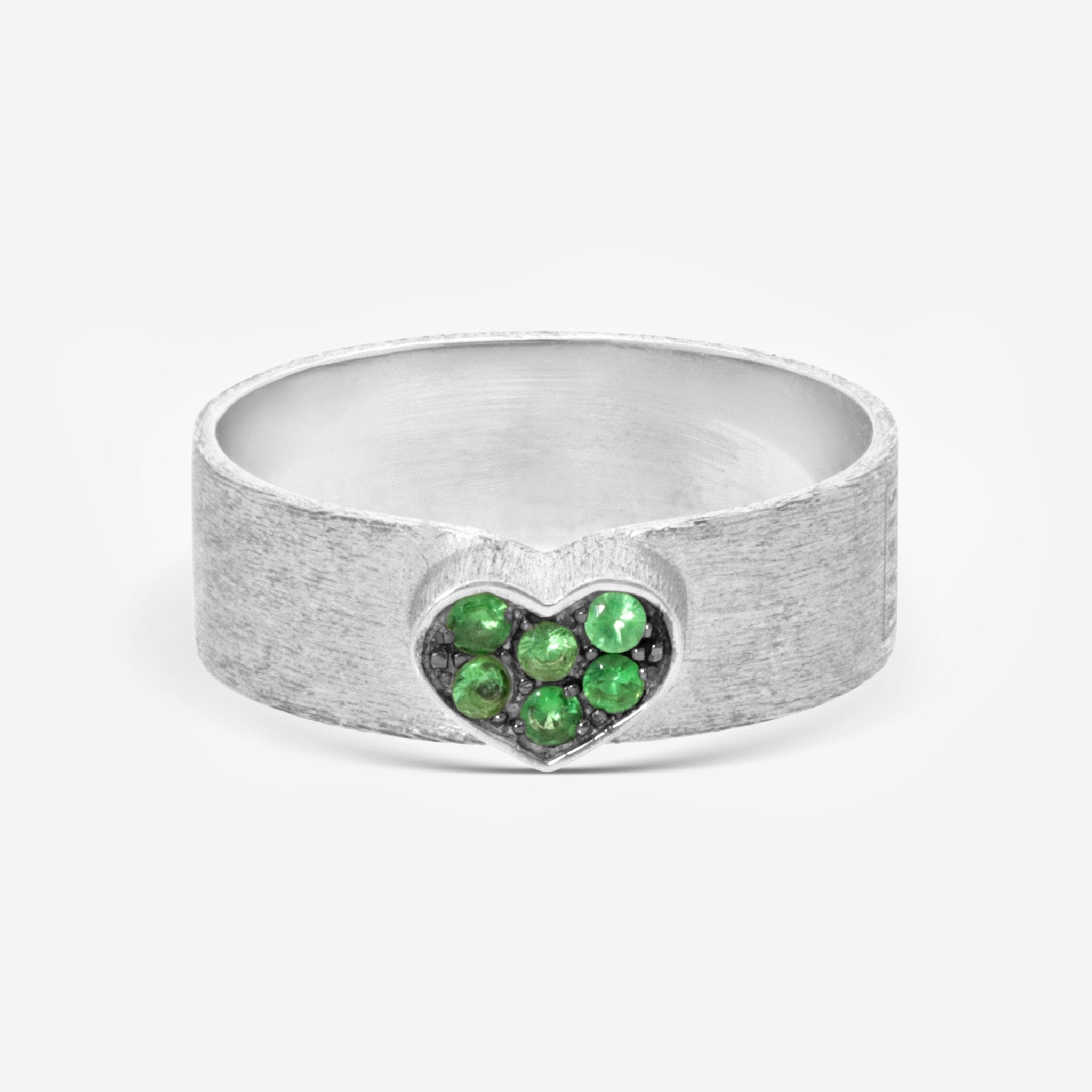 Nanis 18K White Gold Tsavorite Band Ring Sz. 7 AS17 - 506 - THE SOLIST - Nanis