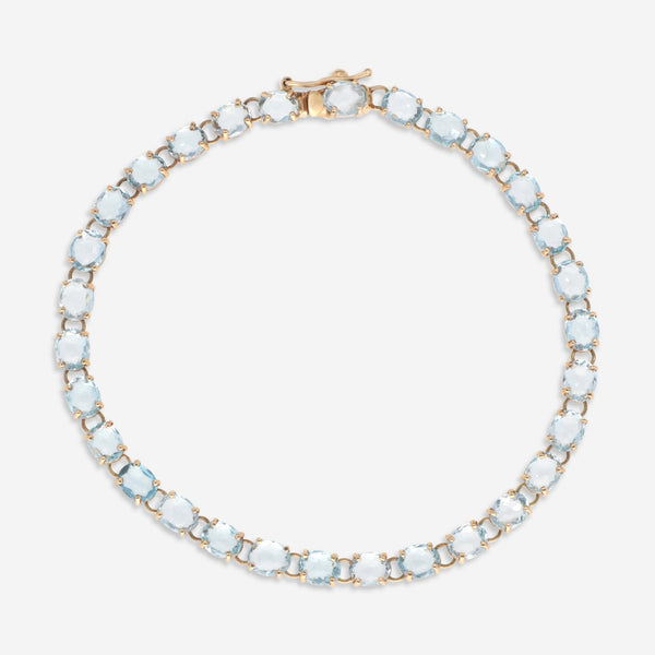 Nanis 18K Yellow Blue Topaz Chain Bracelet BI18 - 565 - THE SOLIST - Nanis