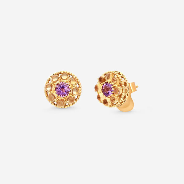 Nanis 18K Yellow Gold Amethyst & Citrine Earrings OA8 - 560 - THE SOLIST - Nanis