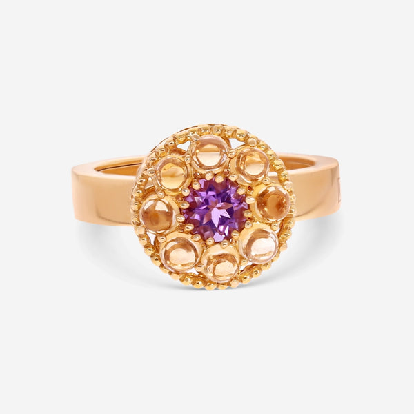 Nanis 18K Yellow Gold Amethyst & Citrine Ring AH15 - 560 - THE SOLIST - Nanis