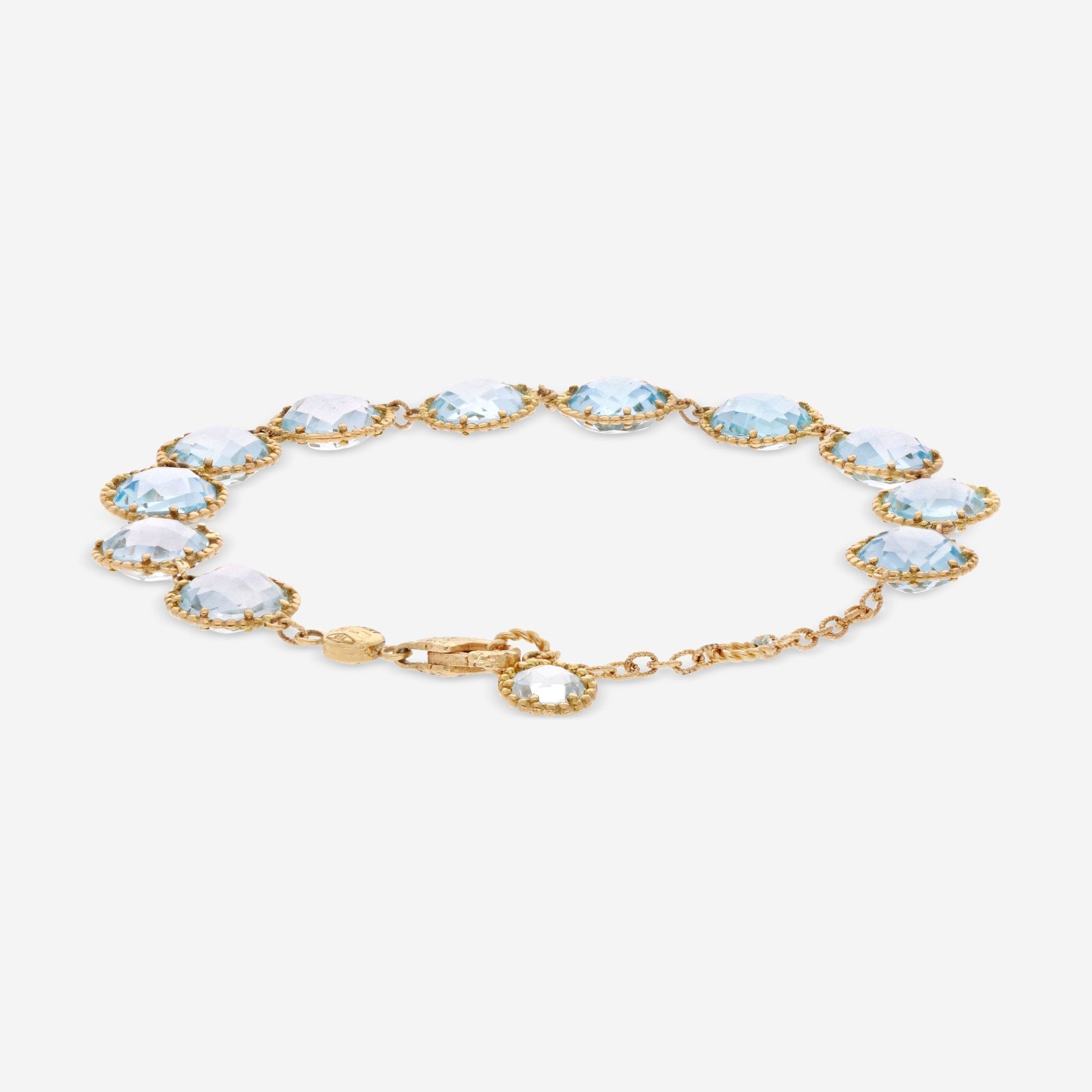 Nanis 18K Yellow Gold Blue Topaz Bracelet BN18 - 560 - THE SOLIST - Nanis