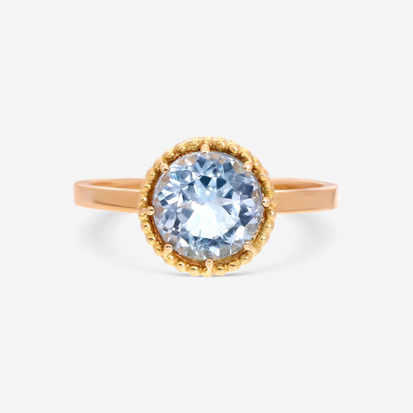 Nanis 18K Yellow Gold Blue Topaz Statement Ring AH24 - 560 - THE SOLIST - Nanis