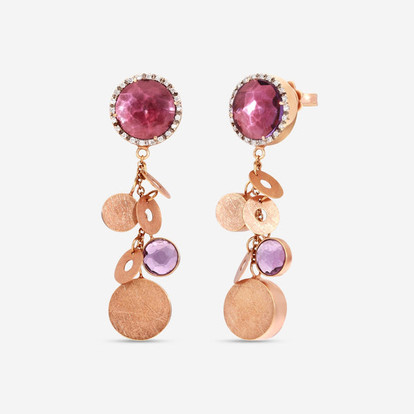 Nanis 18K Yellow Gold Diamond & Amethyst Drop Earrings OS2