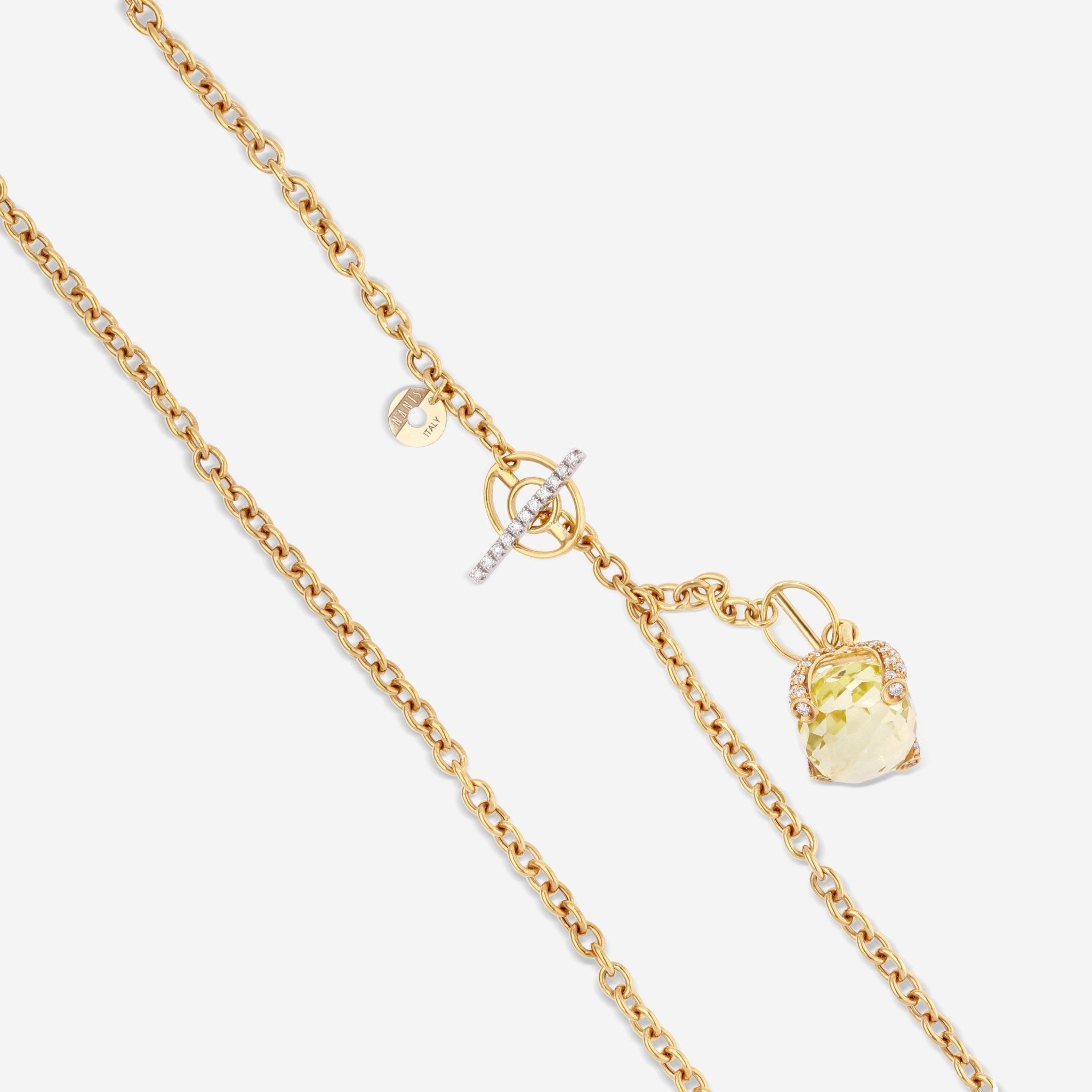 Nanis 18K Yellow Gold Diamond & Natural Stone Necklace CS1 - 477 - THE SOLIST - Nanis