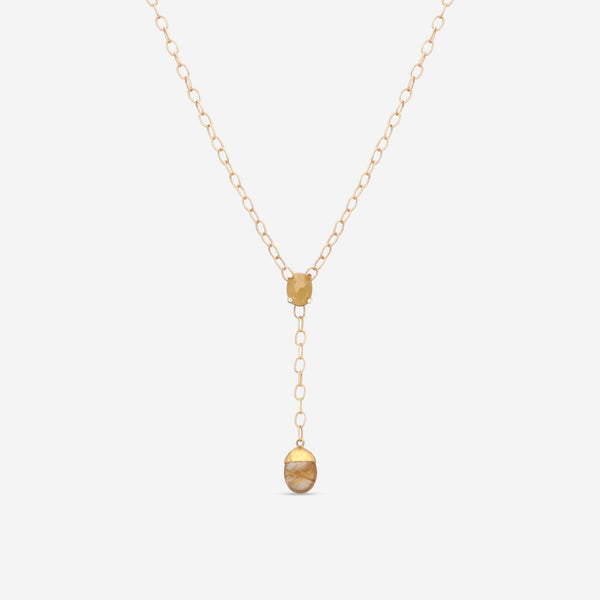 Nanis 18K Yellow Gold Diamond, Rutilated Quartz & Sapphire Lariat Necklace CS3 - 575 - THE SOLIST - Nanis