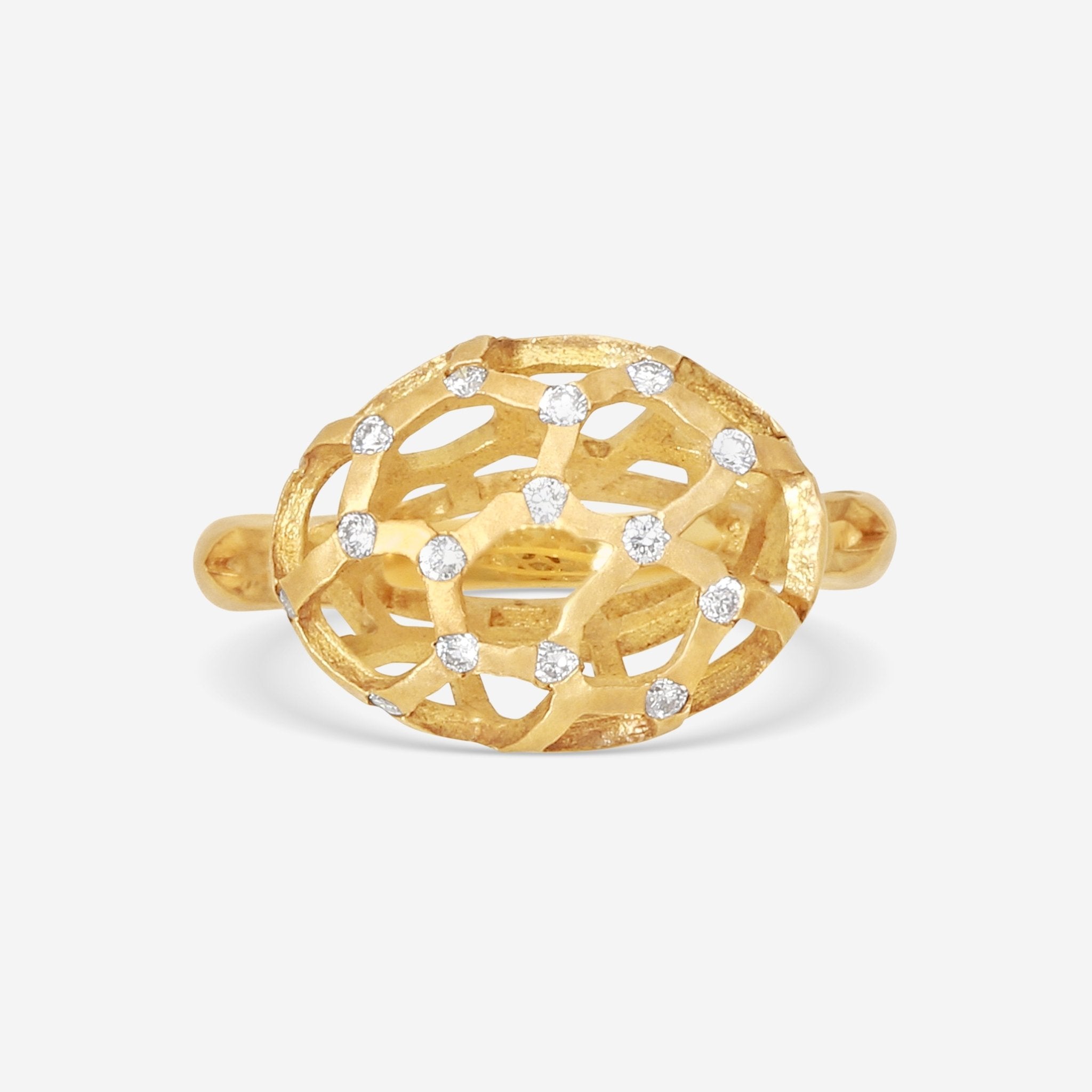 Nanis 18K Yellow Gold Diamond Statement Ring 7.5 AS3 - 528 - THE SOLIST - Nanis