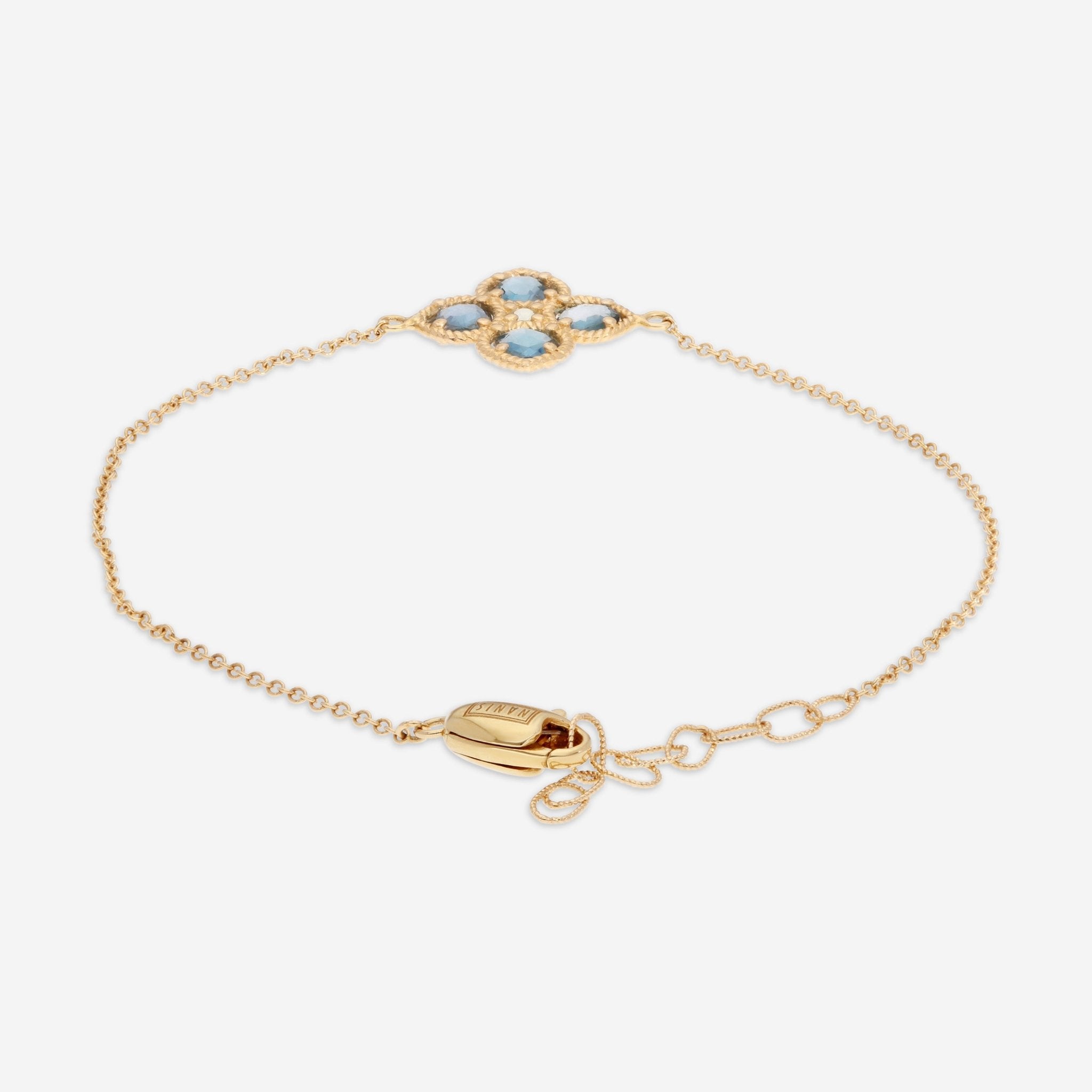 Nanis 18K Yellow Gold London Blue Topaz & Green Sapphire Chain Bracelet BN2 - 579_blue - THE SOLIST - Nanis