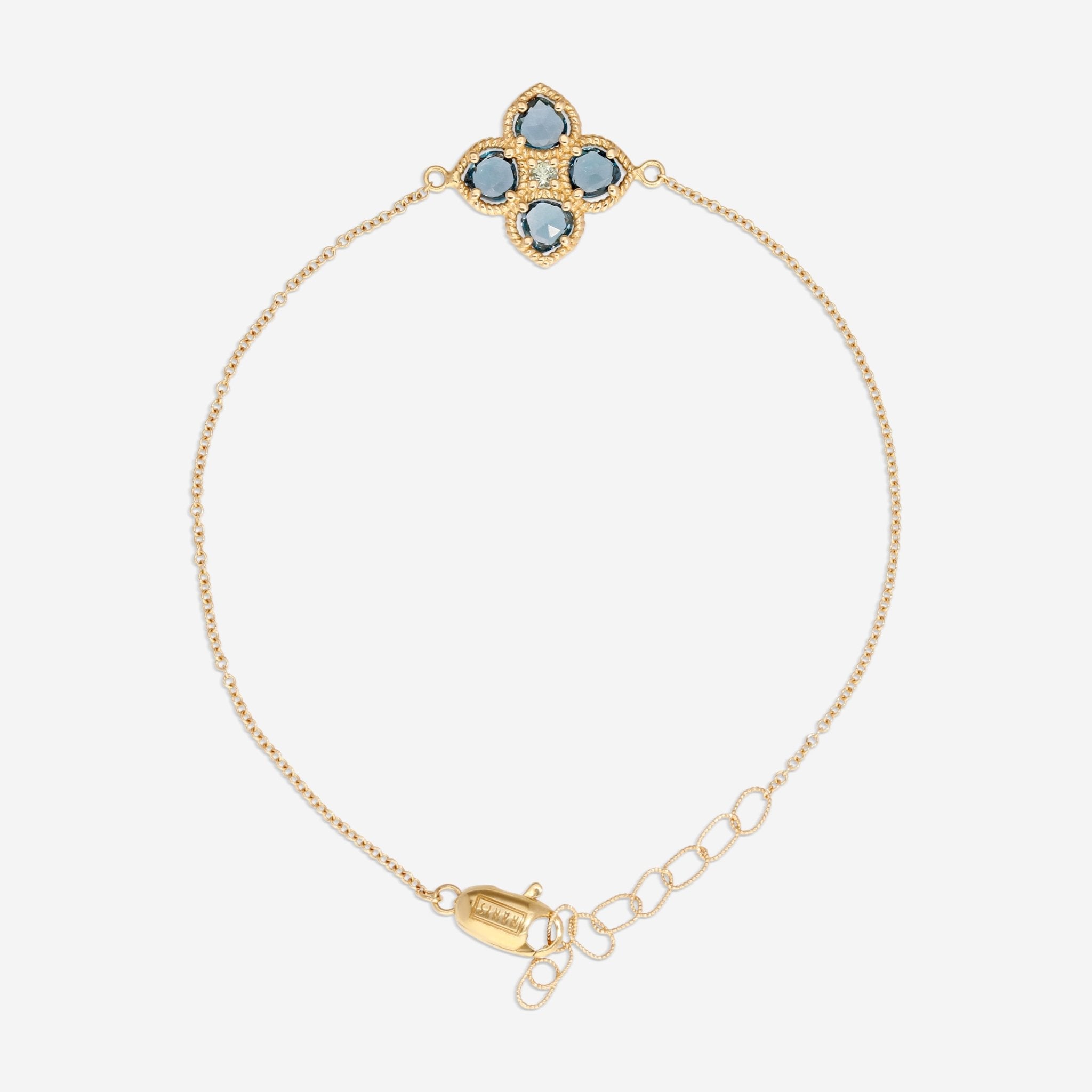 Nanis 18K Yellow Gold London Blue Topaz & Green Sapphire Chain Bracelet BN2 - 579_blue - THE SOLIST - Nanis