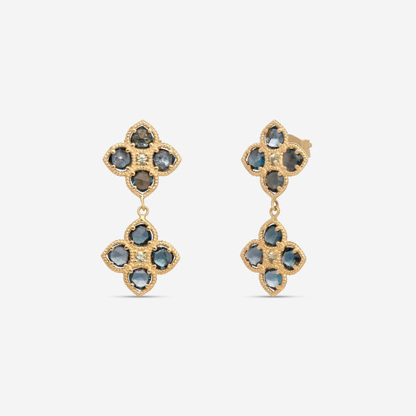 Nanis 18K Yellow Gold London Blue Topaz & Green Sapphire Earrings OA1 - 579_Blue - THE SOLIST - Nanis