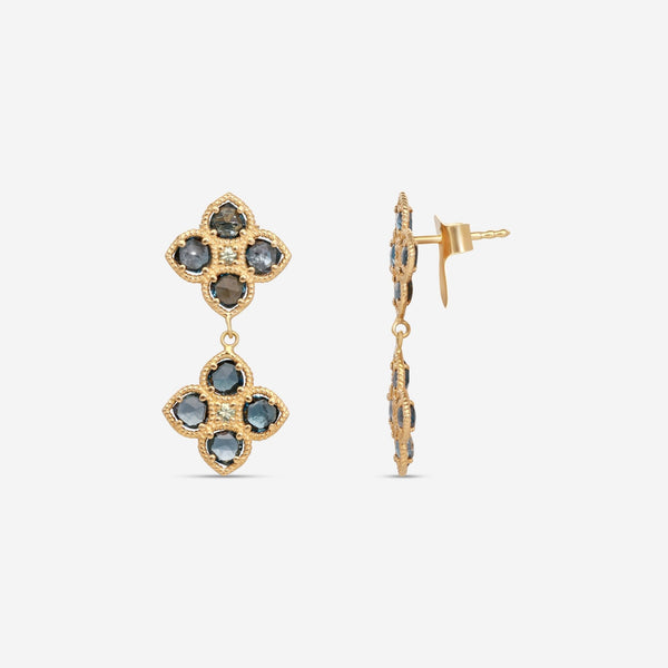 Nanis 18K Yellow Gold London Blue Topaz & Green Sapphire Earrings OA1 - 579_Blue - THE SOLIST - Nanis