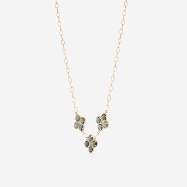 Nanis 18K Yellow Gold London Blue Topaz & Green Sapphire Necklace CN3 - 579 - THE SOLIST - Nanis