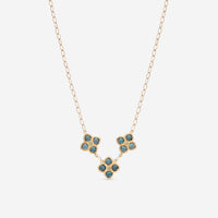 Nanis 18K Yellow Gold London Blue Topaz & Green Sapphire Necklace CN3 - 579 - THE SOLIST - Nanis