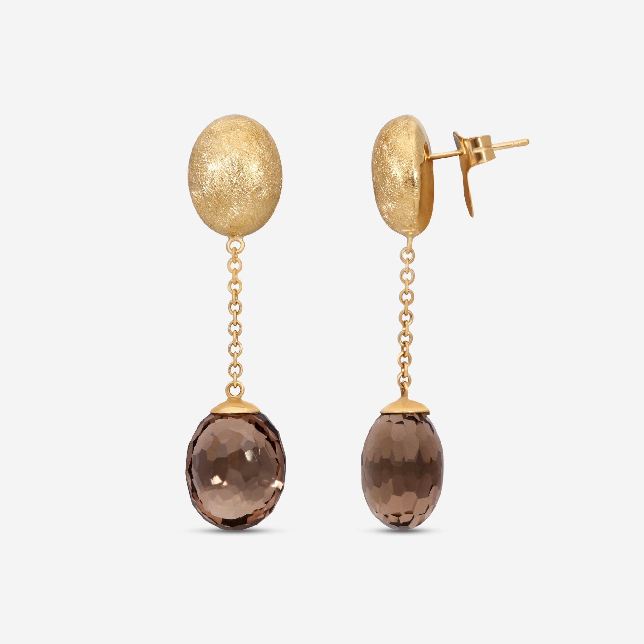 Nanis 18K Yellow Gold Natural Stone Earrings ON3 - 559_Brown - THE SOLIST - Nanis