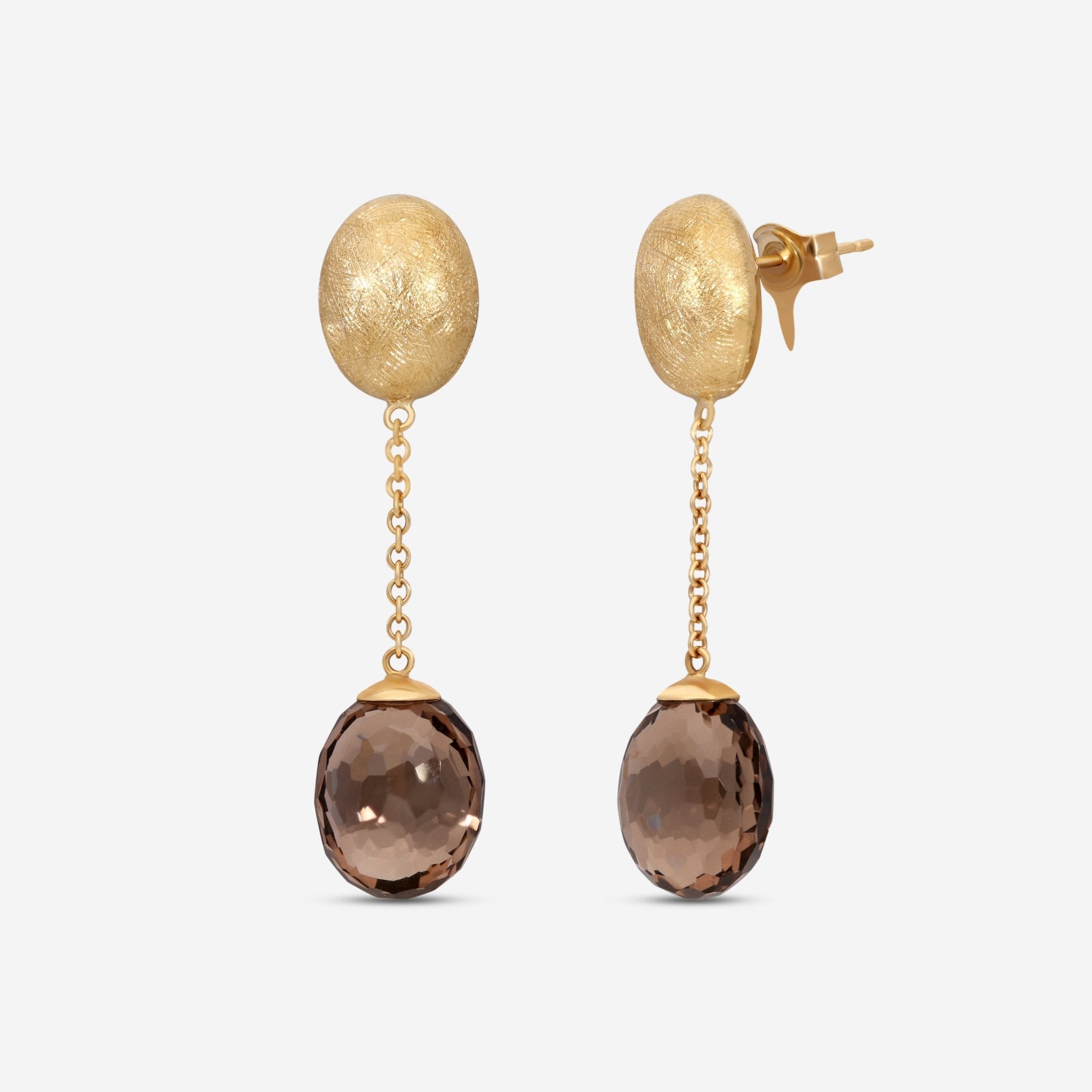 Nanis 18K Yellow Gold Natural Stone Earrings ON3 - 559_Brown - THE SOLIST - Nanis