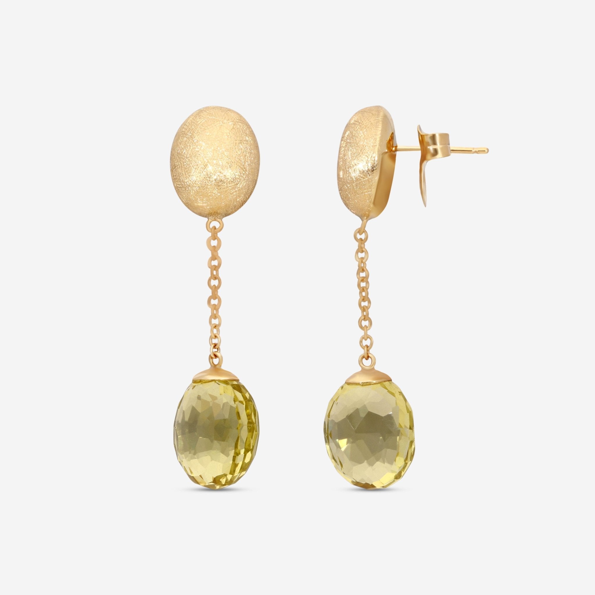 Nanis 18K Yellow Gold Natural Stone Earrings ON3 - 559_Green - THE SOLIST - Nanis