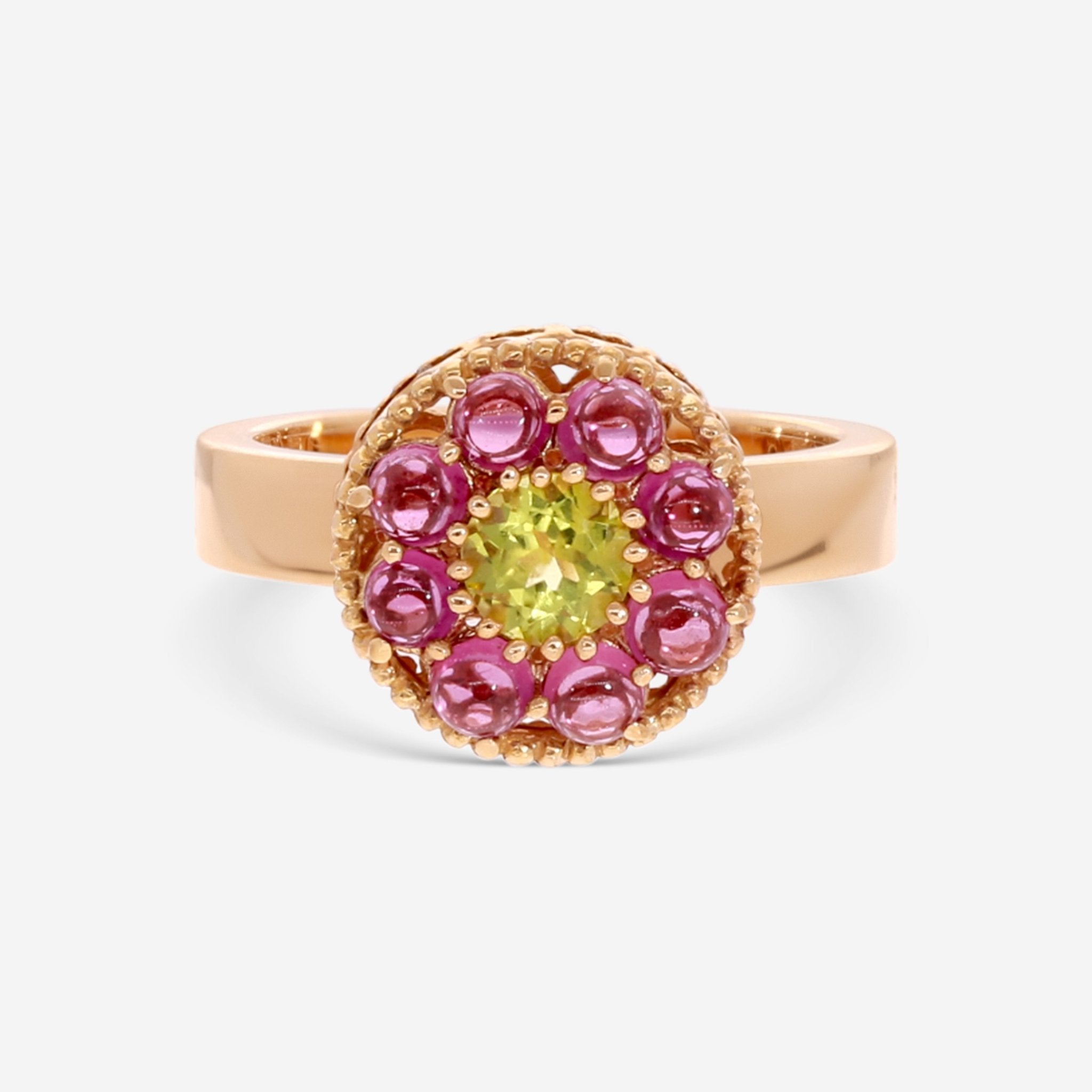 Nanis 18K Yellow Gold Peridot & Rhodolite Cocktail Ring AH16 - 560 - THE SOLIST - Nanis