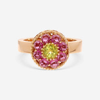 Nanis 18K Yellow Gold Peridot & Rhodolite Cocktail Ring AH16 - 560 - THE SOLIST - Nanis