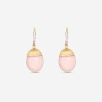 Nanis 18K Yellow Gold Pink Opal & Diamond Earrings OS14 - 575 - THE SOLIST - Nanis