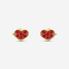 Nanis 18K Yellow Gold Red Sapphire Stud Earrings OS1 - 506 - THE SOLIST - Nanis