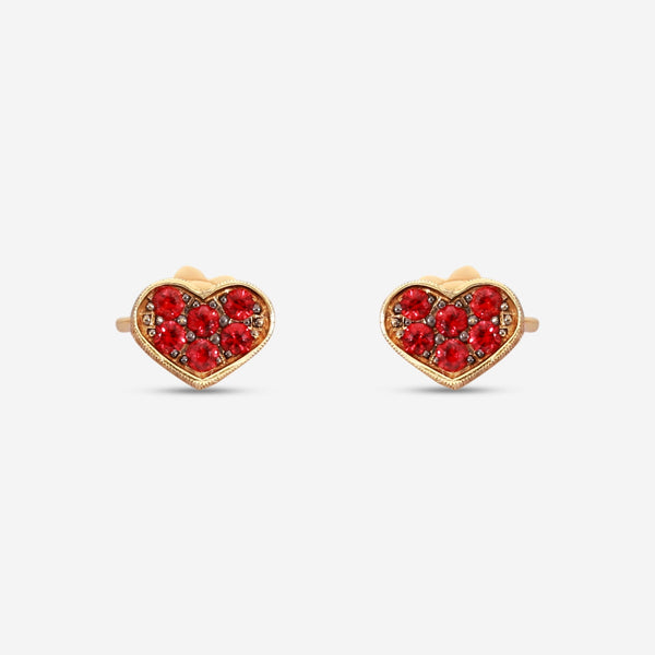 Nanis 18K Yellow Gold Red Sapphire Stud Earrings OS1 - 506 - THE SOLIST - Nanis