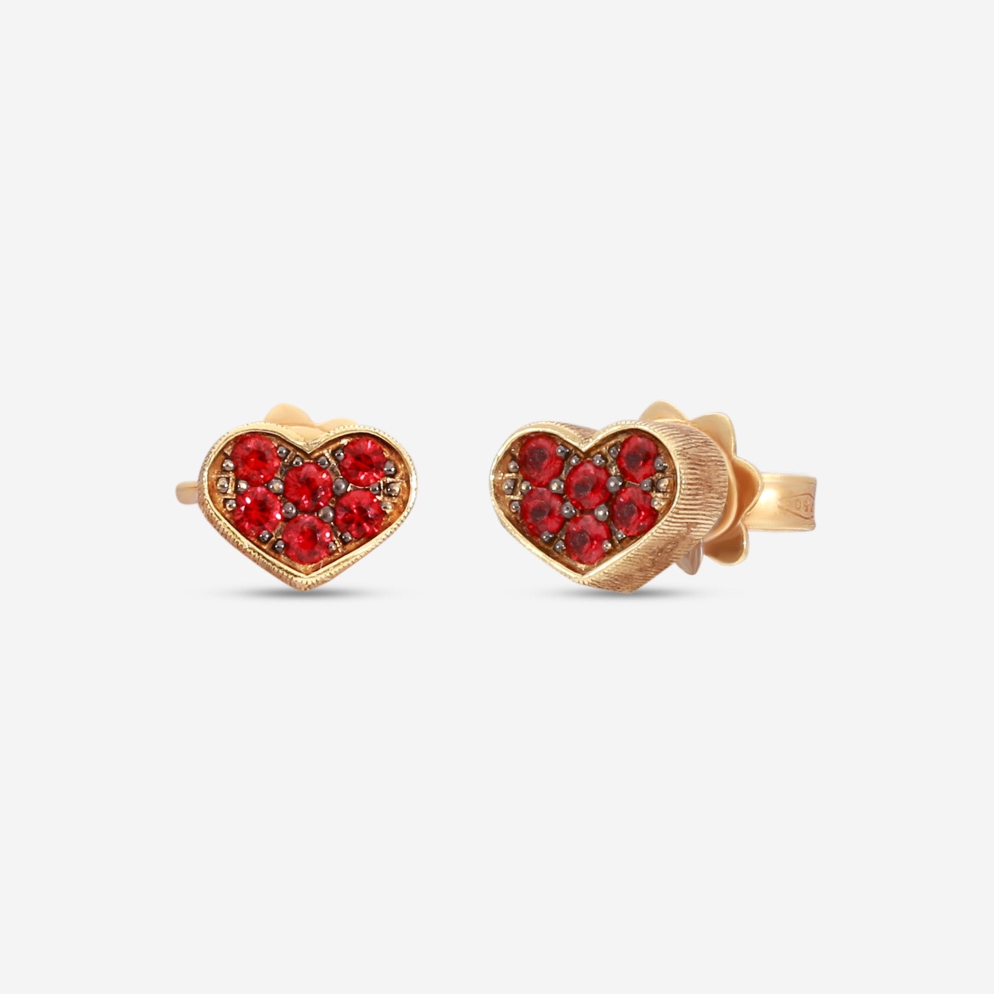 Nanis 18K Yellow Gold Red Sapphire Stud Earrings OS1 - 506 - THE SOLIST - Nanis