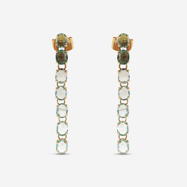 Nanis 18K Yellow Gold Rose Rock Crystal Drop Earrings OA30 - 565 - THE SOLIST - Nanis