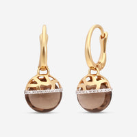 Nanis Africa 18K Yellow Gold Diamond & Natural Stone Huggie Earrings OS8 - 548 - THE SOLIST - Nanis