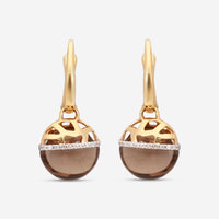 Nanis Africa 18K Yellow Gold Diamond & Natural Stone Huggie Earrings OS8 - 548 - THE SOLIST - Nanis