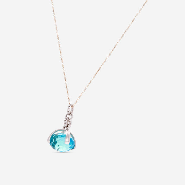 Nanis Bon Bon 18K Yellow Gold Diamond & Blue Topaz Pendant Necklace CS12 - 474 - THE SOLIST - Nanis