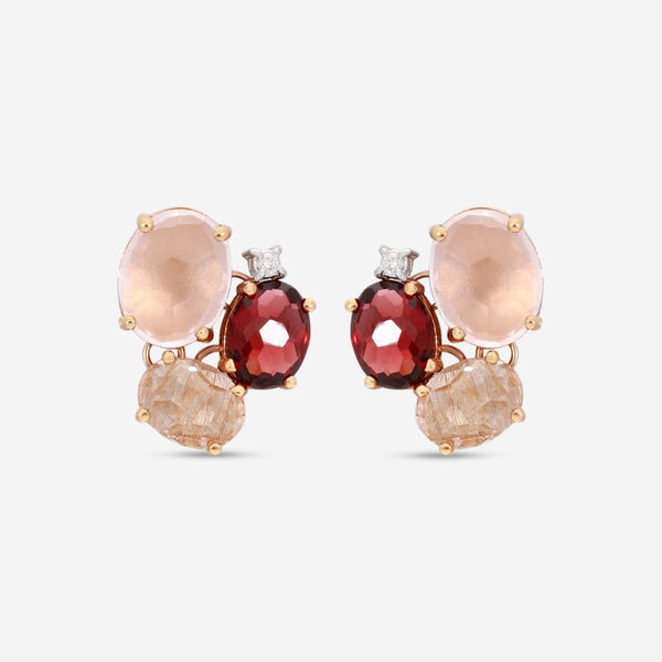 Nanis Ipanema 18K Rose Gold Multi - stone Stud Earrings OS29 - 515 - THE SOLIST - Nanis