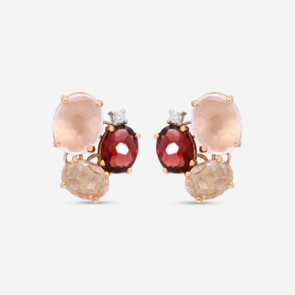 Nanis Ipanema 18K Rose Gold Multi - stone Stud Earrings OS29 - 515 - THE SOLIST - Nanis