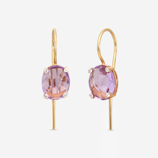 Nanis Ipanema 18K Yellow Gold Amethyst & Diamond Drop Earrings OS10 - 576 - THE SOLIST - Nanis