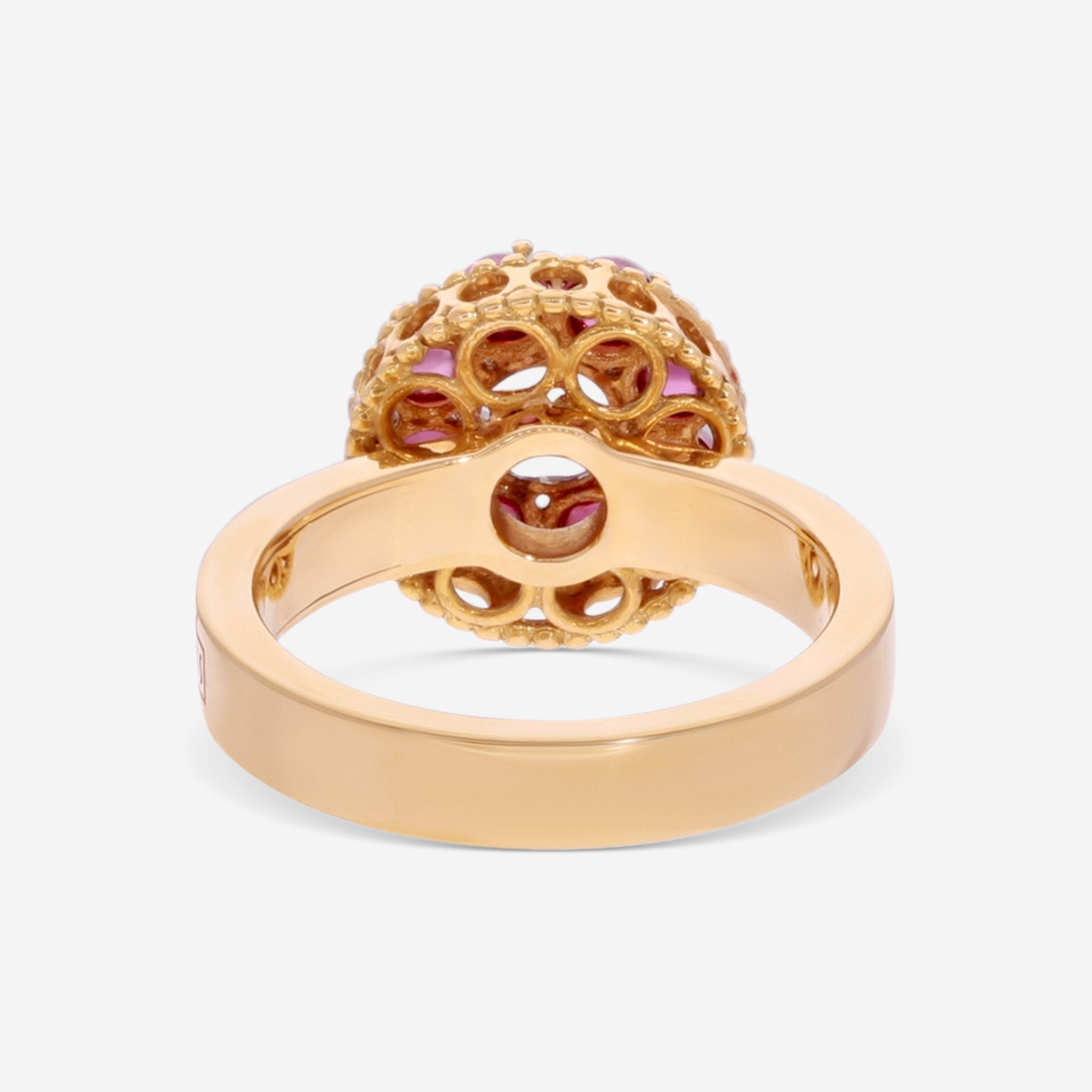 Nanis Notre Dame 18K Yellow Gold Blue Topaz & Rhodolite Cocktail Ring AH17 - 560 - THE SOLIST - Nanis