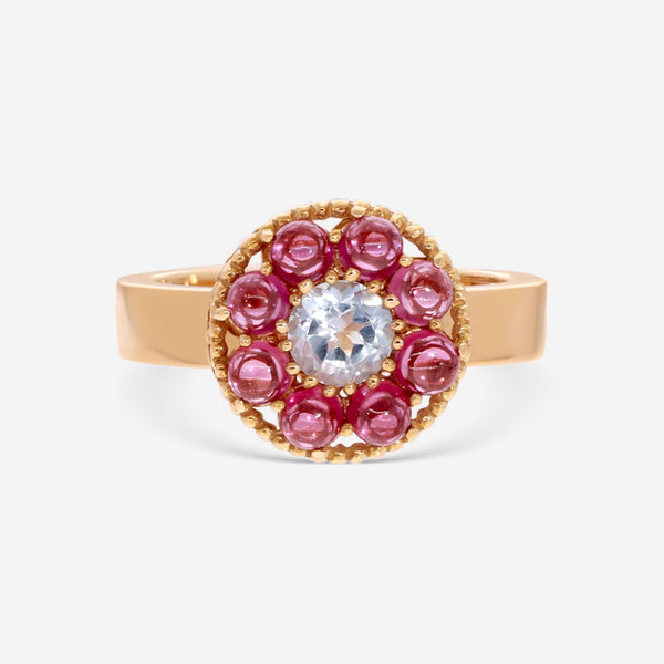 Nanis Notre Dame 18K Yellow Gold Blue Topaz & Rhodolite Cocktail Ring AH17 - 560 - THE SOLIST - Nanis